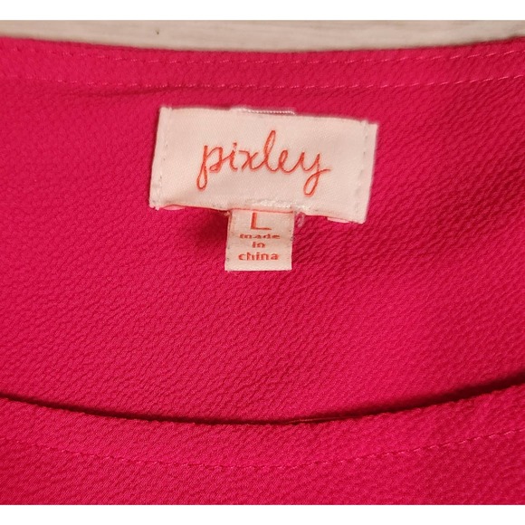 Vintage Hot Pink Sleeveless Pixley Top w/ Stitching Sz L - Picture 7 of 7